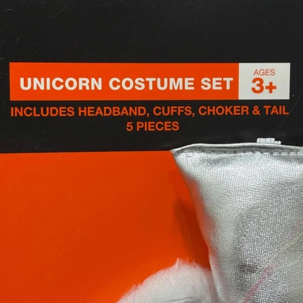 Kawaii Unicorn Costume Kit Holographic Accessory Fairycore Cosplay Silver Kid 3+